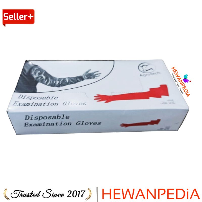 Original GLOVE IB AGROTECH IMPORT 5 JARI 100 Biji - Sarung Plastik Inseminasi Buatan Palpasi Rectal