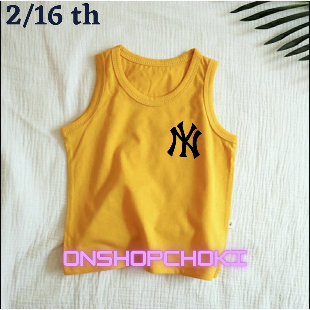 Singlet Anak Cowok Cewek Unisex LOGO NYY Usia 2 sampai 16 Tahun Tanktop Anak Anak Atasan Singlet Anak