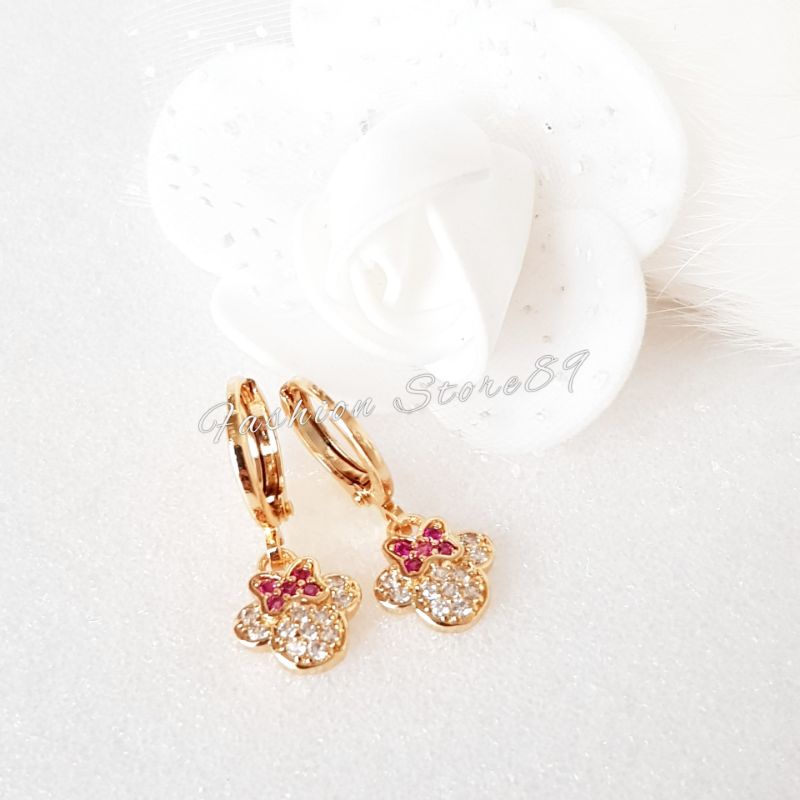 Anting Anak Jurai Klip Karakter Lucu Impor Xuping Yaxiya Perhiasan Lapis Emas 18K Bestqualty