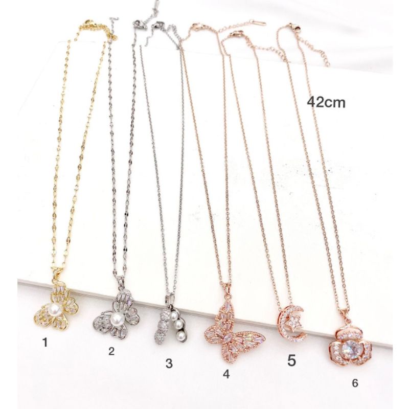 Kalung Titanium Asli kilau mirip emas asli Premium Quality Anti karat anti alergi Stainless steel ori mata kilau K045