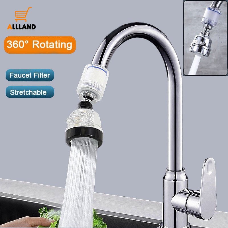 360° Rotating Pressurized Splash-proof Faucet/Adaptor Keran Filter Air Universal/Aksesoris Wastafel Kamar Mandi Dapur