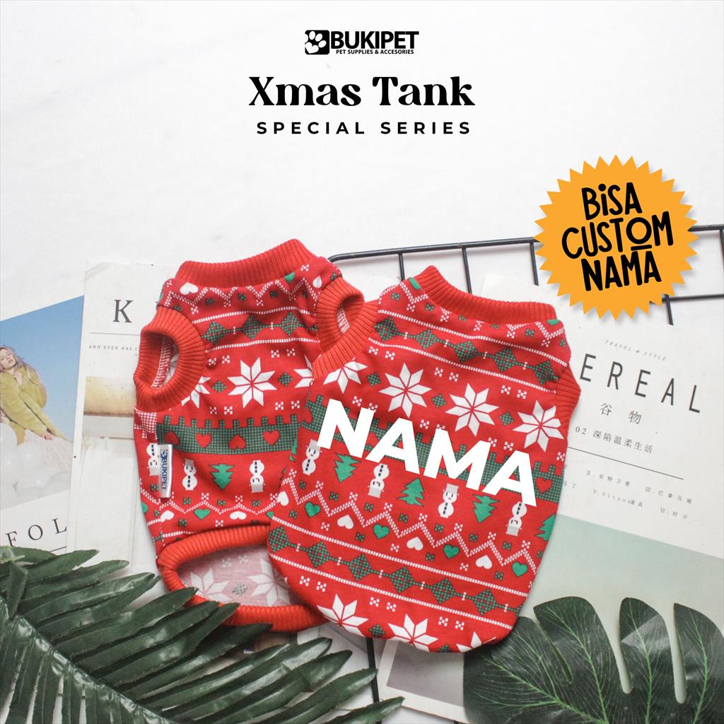 baju kucing anjing kelinci monyet lucu murah aksesoris hewan kecil - Xmas Tank Series