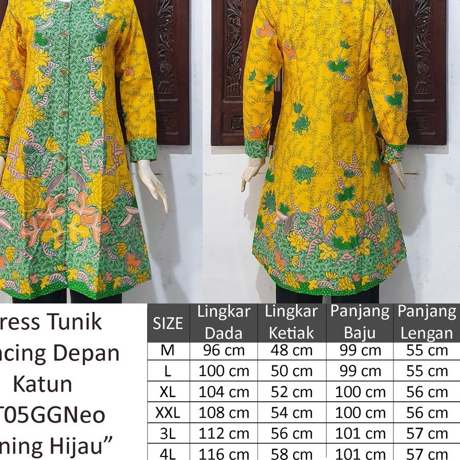 NEW Tunik Batik ENAMOSA Atasan Wanita Lengan Panjang. Tali Samping Modern Motif Pekalongan -TS03