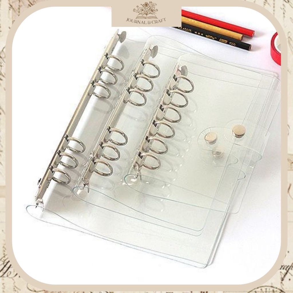 

Binder A6 & A7 Transparan Notebook planner bening loose leaf binder