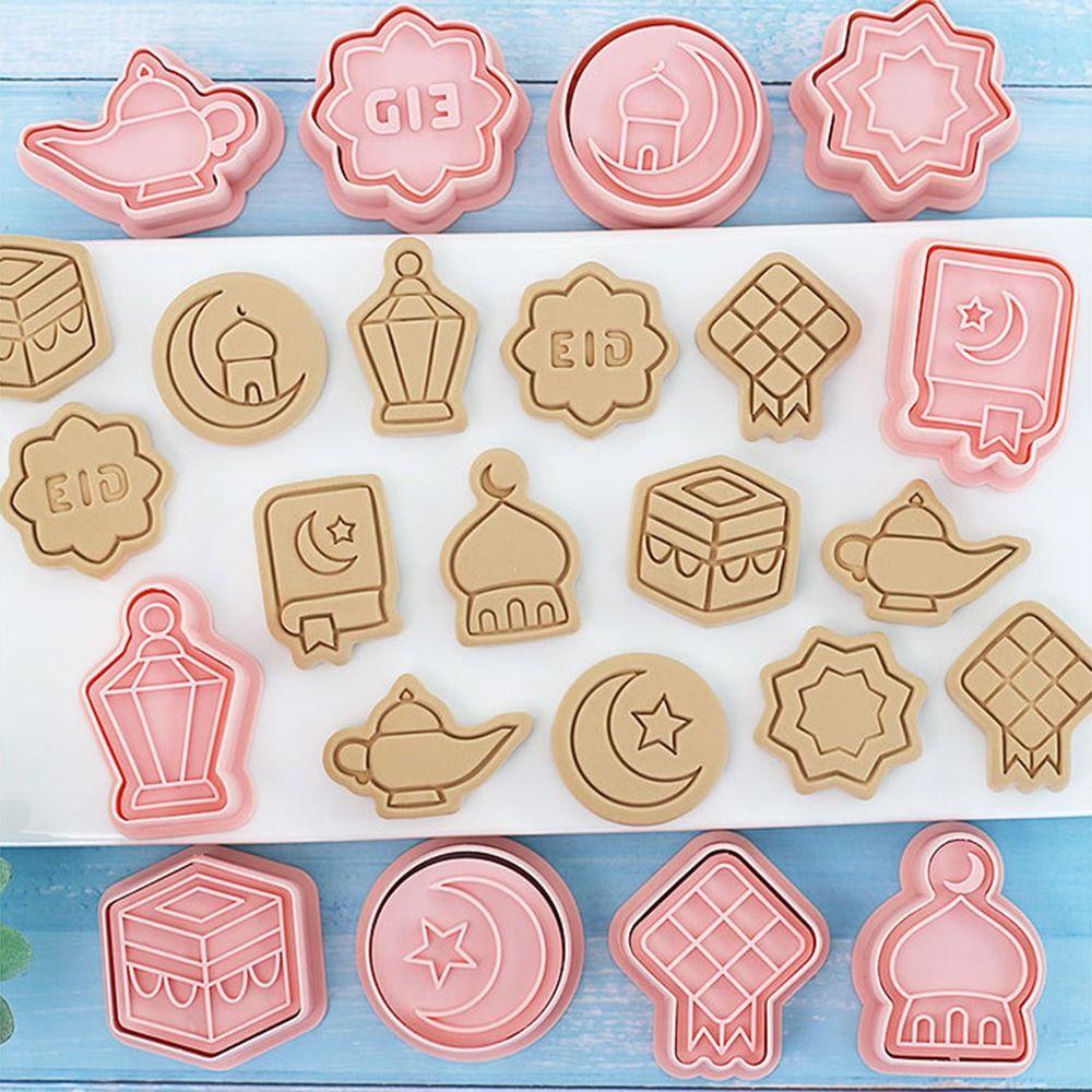 Solighter 10pcs/set Eid Mubarak Makanan Fondant Ramadan Mubarak Islam Muslim Festival Cookie Cutter