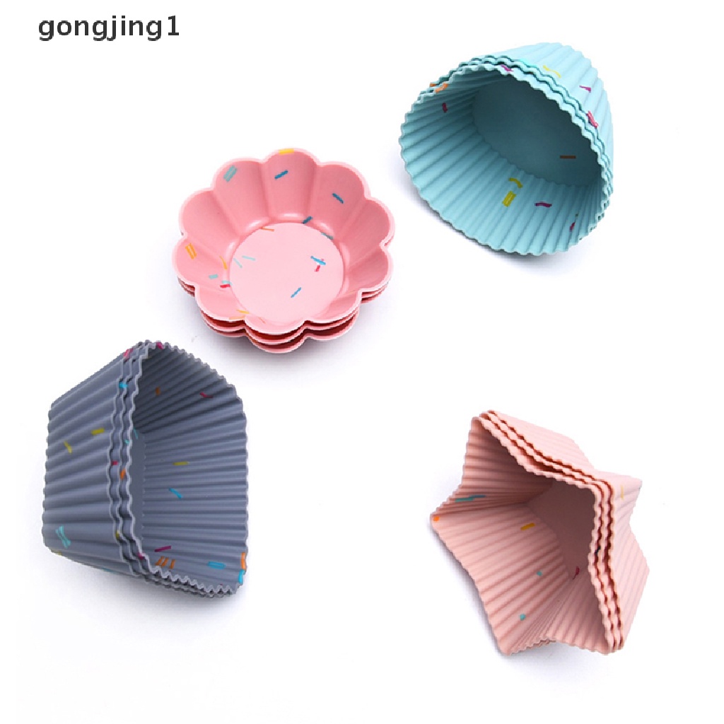 Ggg 12pcs Cetakan Silikon Kue Muffin Cupcake Baking DIY Alat Kue Piring Cup ID