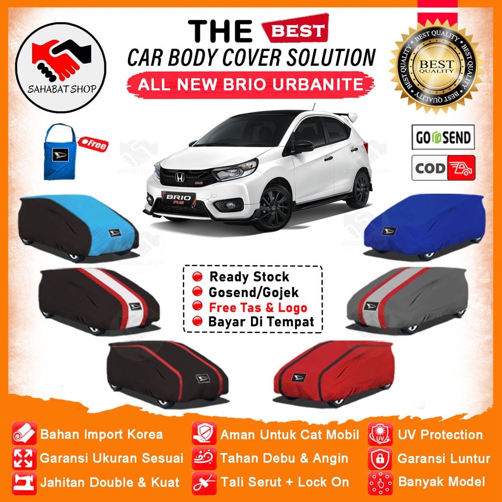 Body Cover Sarung Mobil Brio Satya 2023 Selimut Penutup Honda Brio RS Mantel Tutup Jas Mantol Pelindung Terpal Pembungkus Kerodong Bungkus Kerudung Mobil Outdoor Waterproof