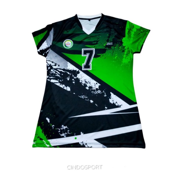 kaos voli wanita printing motif terbaru / kaos olahraga terbaru