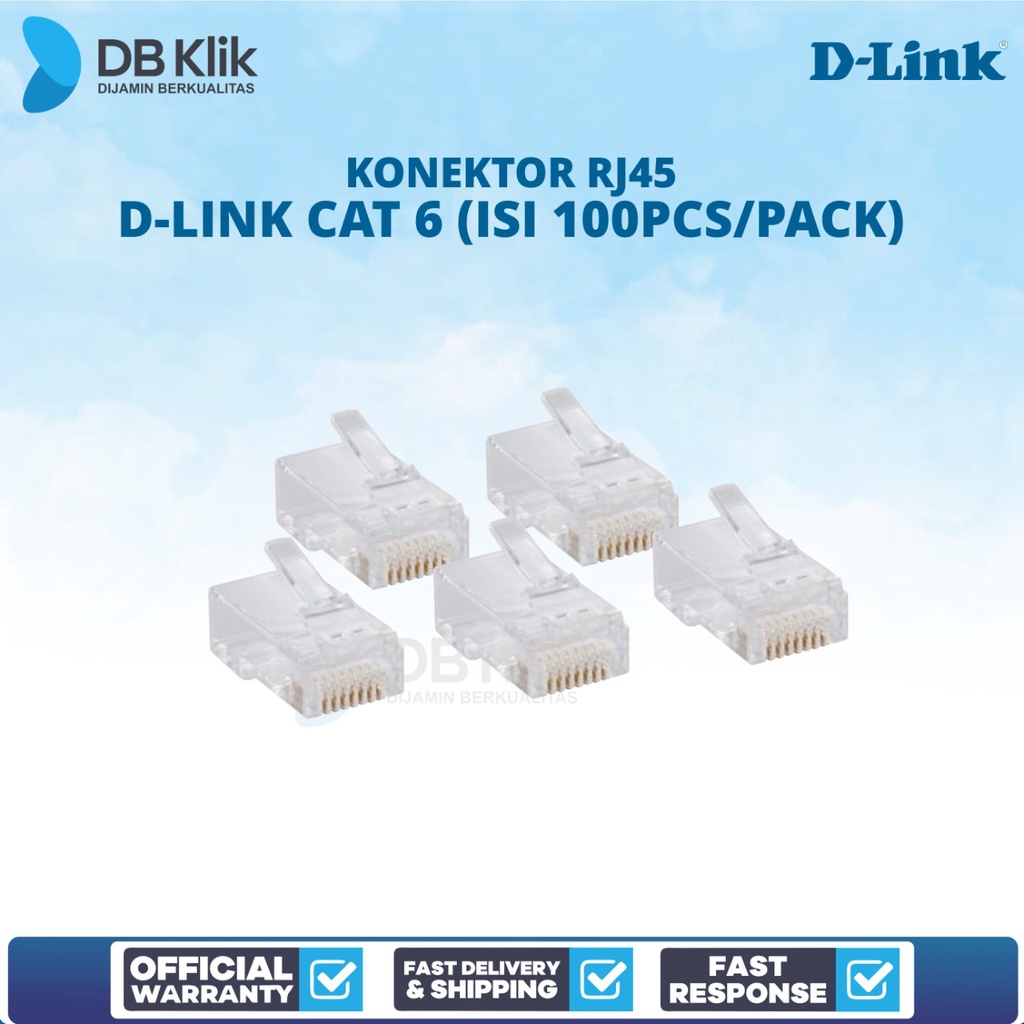 Konektor RJ45 D-Link Cat 6 (isi 100pcs/pack) - Konektor Kabel RJ45