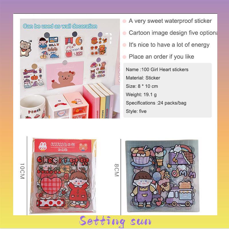 20pcs Stiker Kartun Lucu Untuk Dekorasi Notebook DIY Sticker Stationady TN