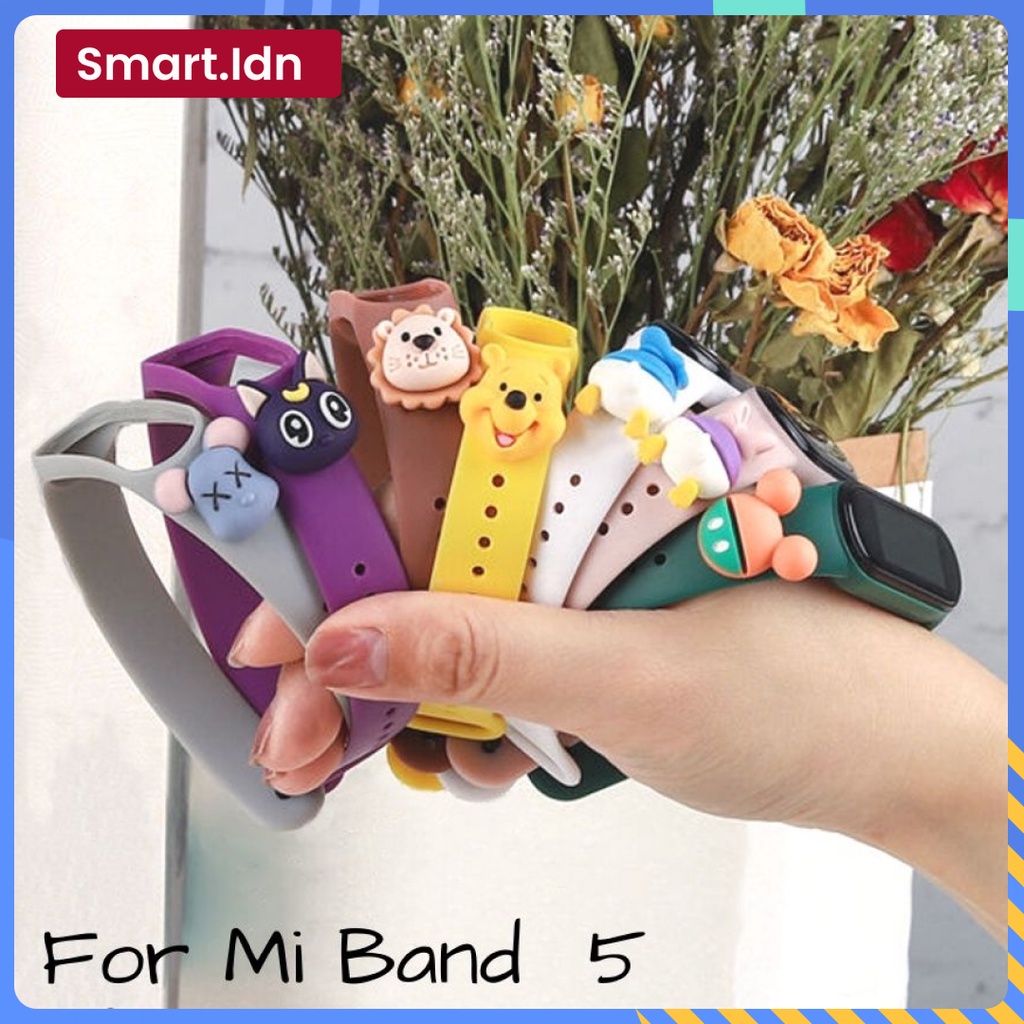 Xiaomi Mi Band Mi 3 Mi 5 Boneka Kartun Besar 3D LUCU Tali Smartwatch Strap Jam