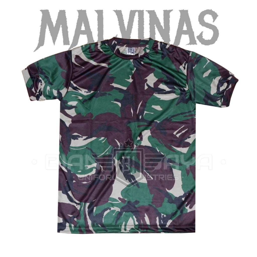 Kaos Loreng Malvinas Baju Kaos loreng lengan pendek TNI Malvinas bahan dryfit terbaru