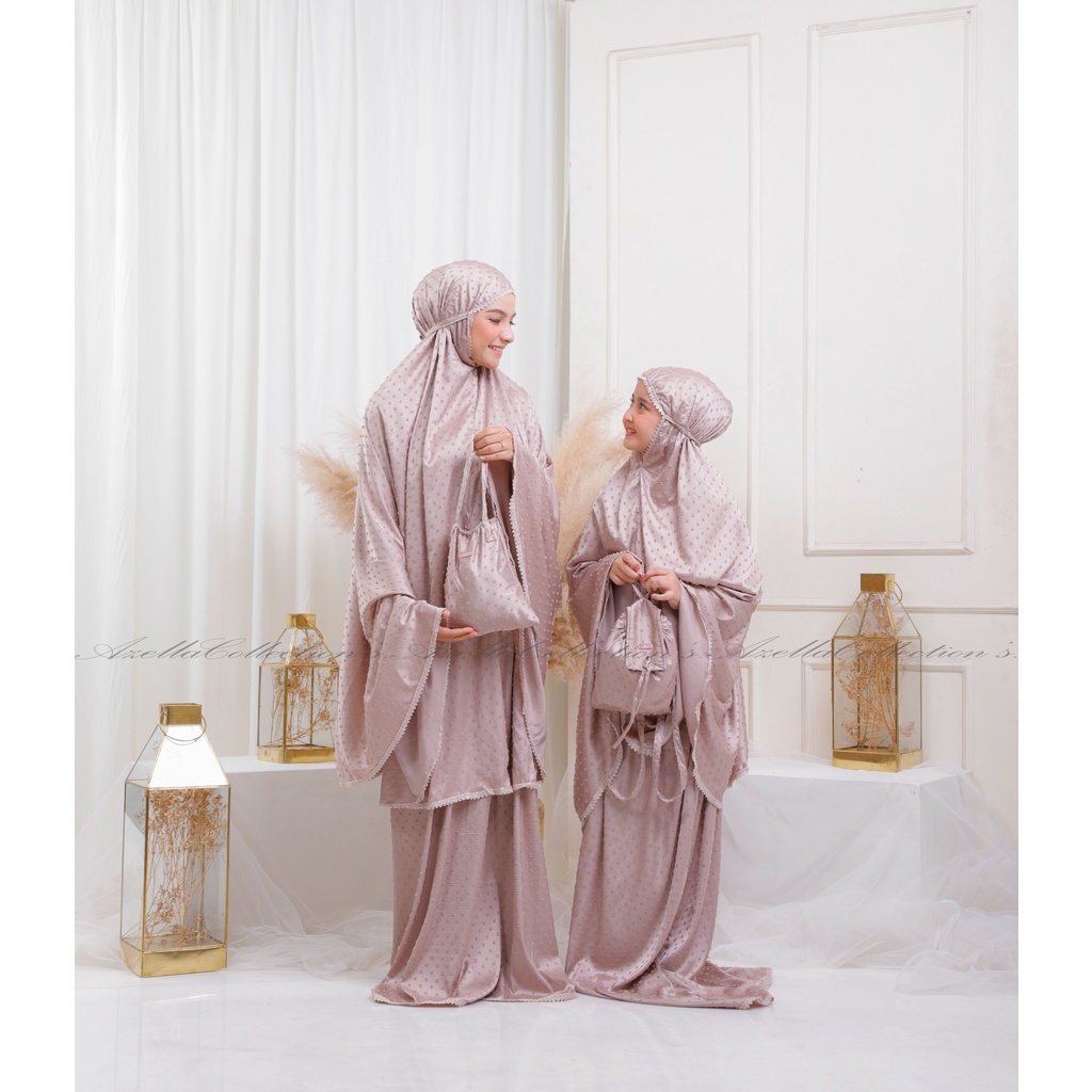 Mukena Couple Dewasa dan Anak Material Armani Uragiri