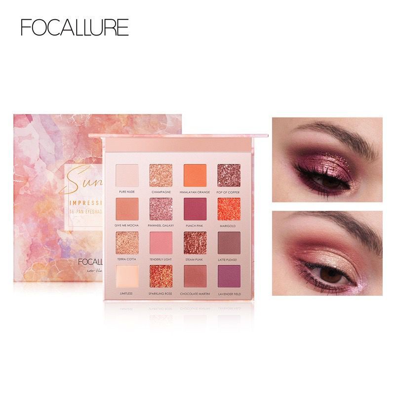 FOCALLURE Glitter Eyeshadow Palete Sunset Sunrise