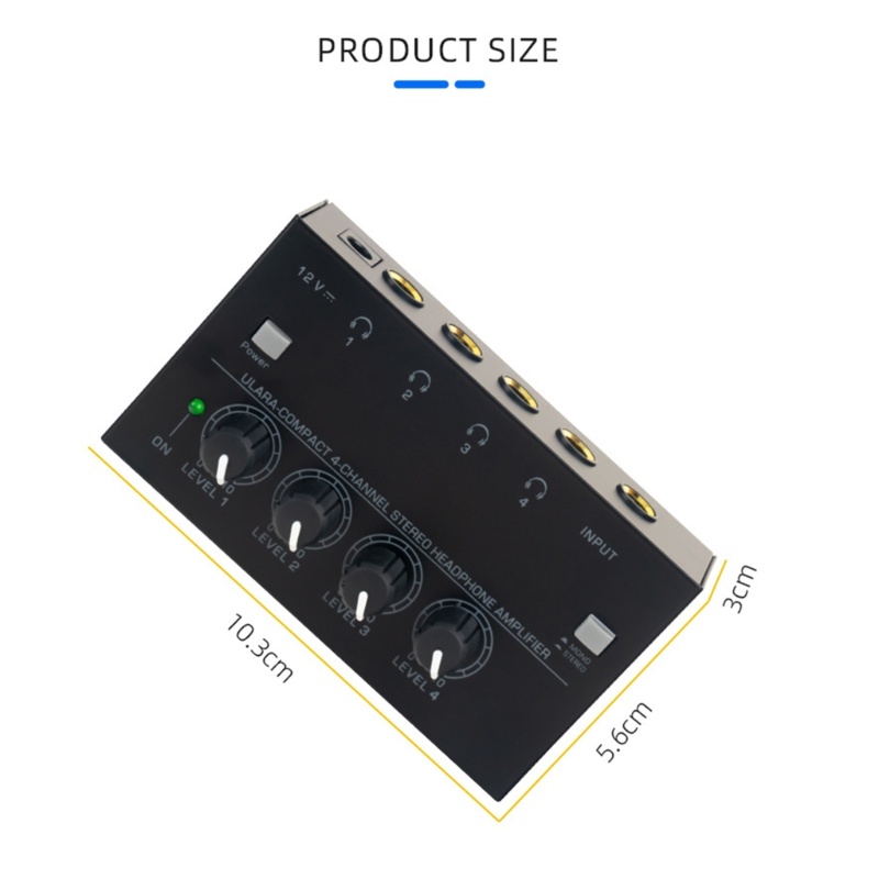 Zzz Portable Metal Headphone Amplifier 4salur Stereo Headset Amplifier