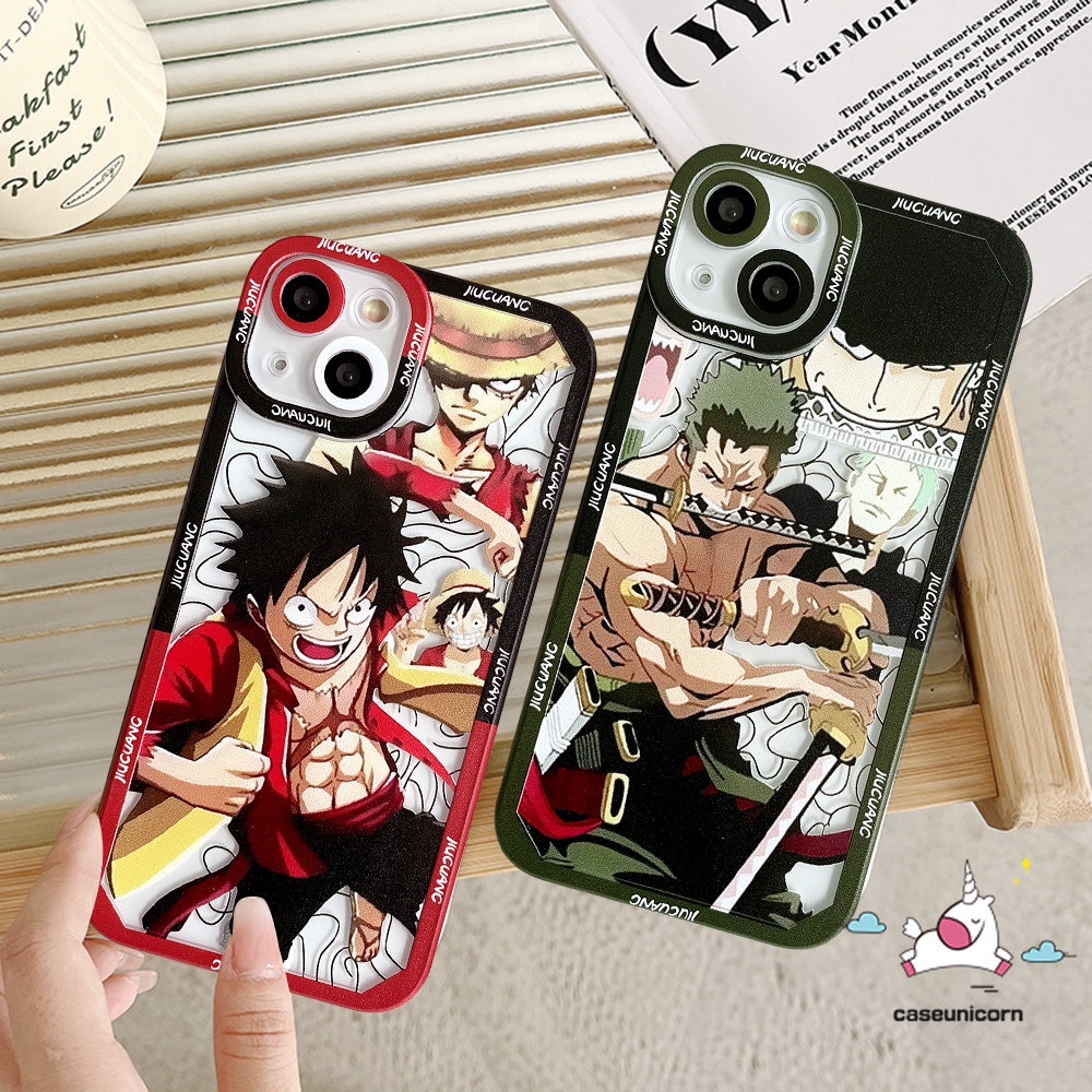 IPHONE Kompatibel Untuk Iphone11 14 13 12 Pro Max XR X XS Max 6 6s 87 Plus Se2020 Kartun Anime One Piece Zoro Luffy Shockproof Angel Eyes Soft TPU Case