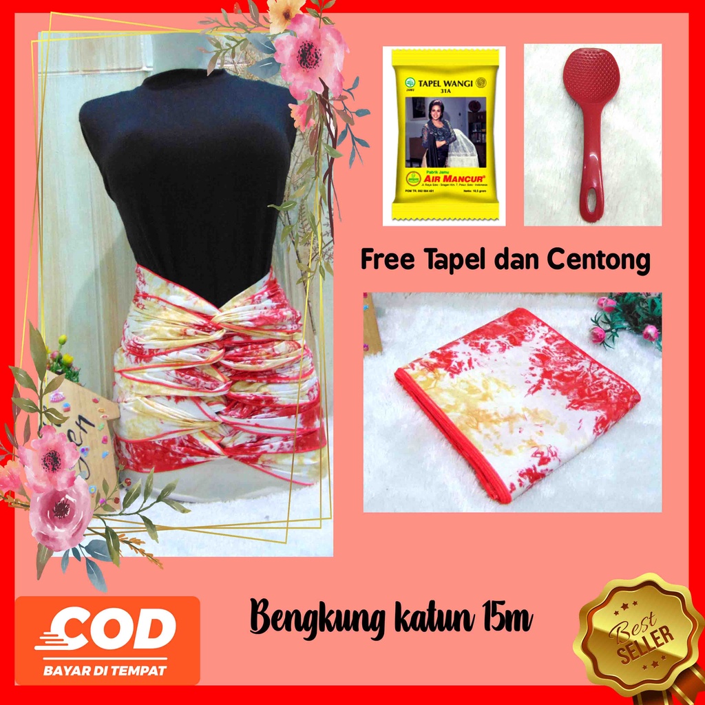 FREE TAPEL CENTONG Bengkung Ibu melahirkan 15m /Bengkung kain /Bengkung Andien/ Belly binding /stagen tradisional