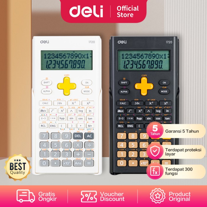 

BERKUALITAS Deli Scientific Calculator / Kalkulator Ilmiah 300 fungsi E1720