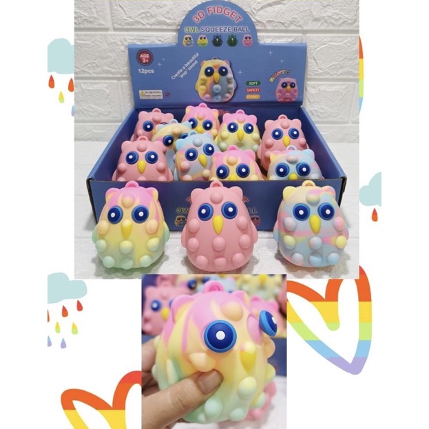 Mainan Squeeze Ball Lampu OWL/ Squeeze ball lamp bear pop-06