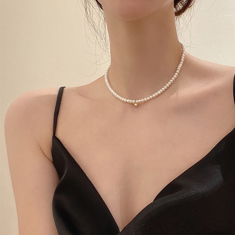 Korea Kalung Mutiara Elegan Hati Kupu-Kupu Liontin Silver Kristal Choker Untuk Wanita Aksesoris Fashion