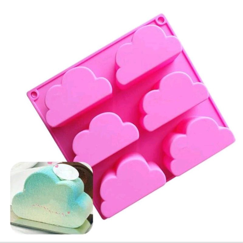 Cetakan Sabun Bentuk Awan 6 Lubang