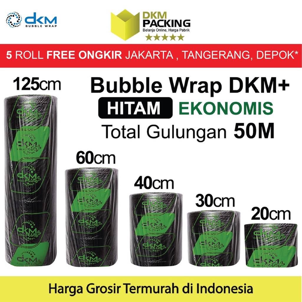 

Bubblewrap 50m Plastik Bubble Wrap HITAM GELAP BUBLE DKM PLUS BLACK EKONOMIS TERMURAH /ROLL