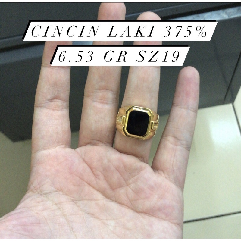 Cincin laki fashion kadar 375 ringan besar