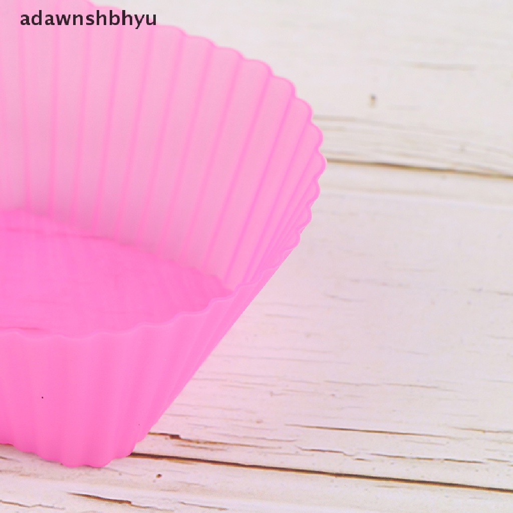 Adawnshbhyu 10Pcs Bentuk Persegi Silikon Cup Cake Alat Bakeware Cetakan Kue Aksesoris ID