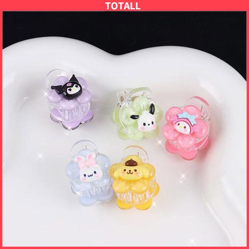 COD Jepit Rambut Bunga Transparan Cinnamoroll Kuromi Teenage Student Cartoon Sweet Hair Clip-Totall