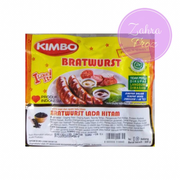 

KIMBO SOSIS BRATWURST LADA HITAM 500 GR ISI 10