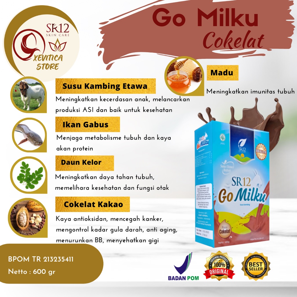 

Susu Kambing Etawa Go Milku SR12 Coklat Susu Penggemuk Badan Susu Bubuk Herbal Premium Madu Ikan Gabus Daun Kelor