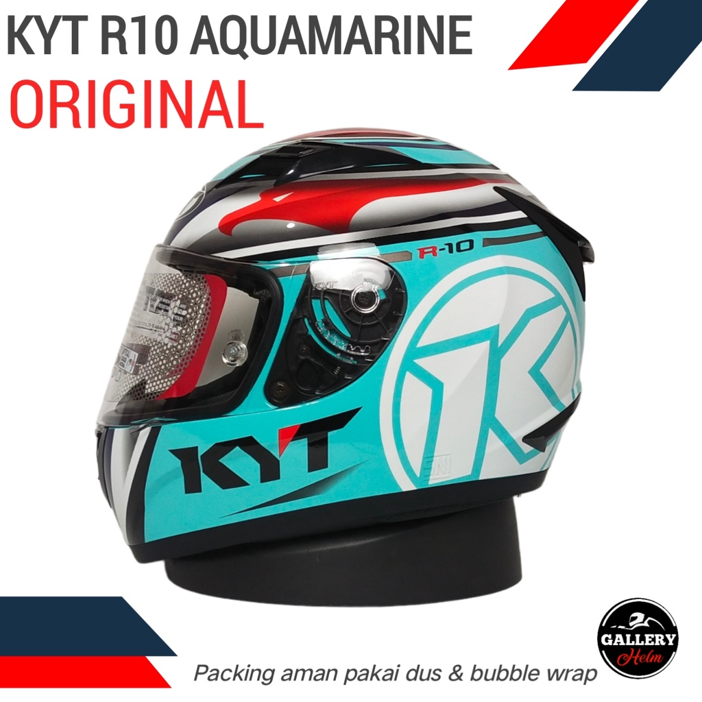 Jual HELM KYT R10 AQUAMARINE ORIGINAL HELM FULLFACE Shopee Indonesia