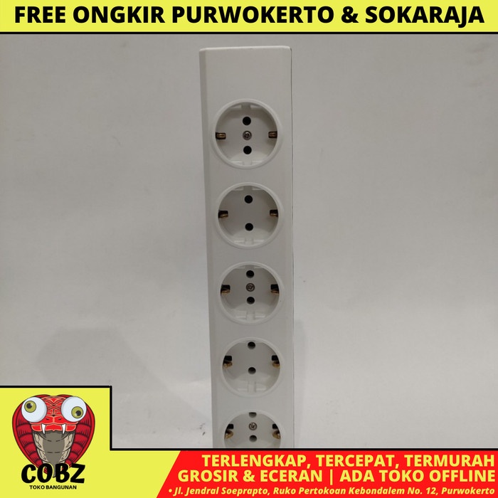 5 LUBANG / BROCO STOP KONTAK COLOKAN OB OUTBOW TEMPEL