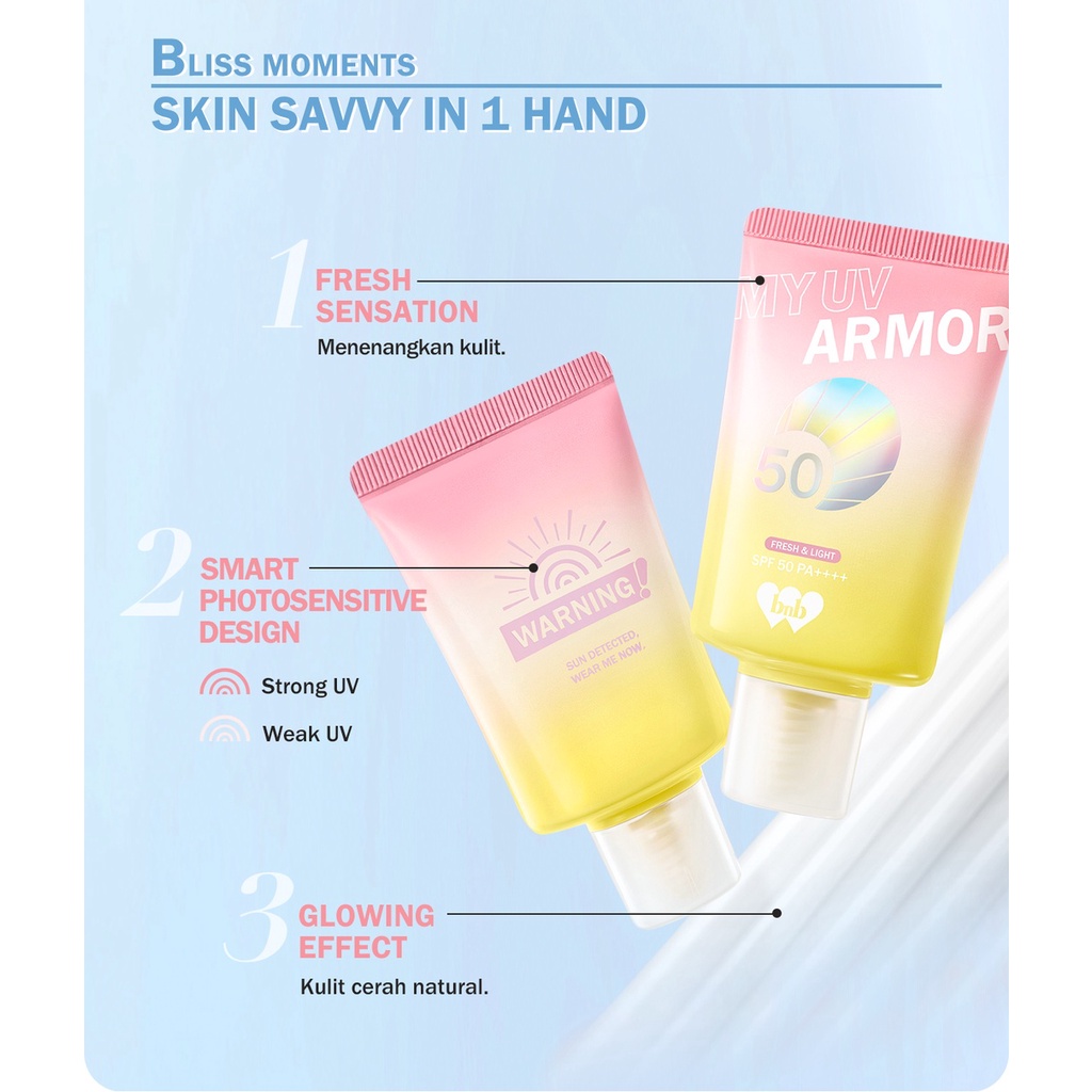 𝐑𝐀𝐃𝐘𝐒𝐀 - BNB barenbliss My UV Armor SPF 50 PA++++ - Face Sunscreen gel Moisturizer