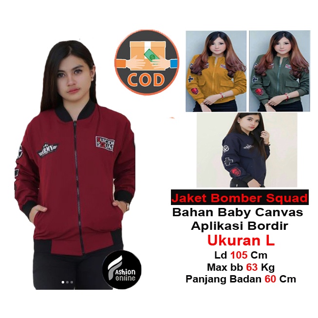 Squad Bomber Wanita - Jaket Bomber - Jaket Varsity
