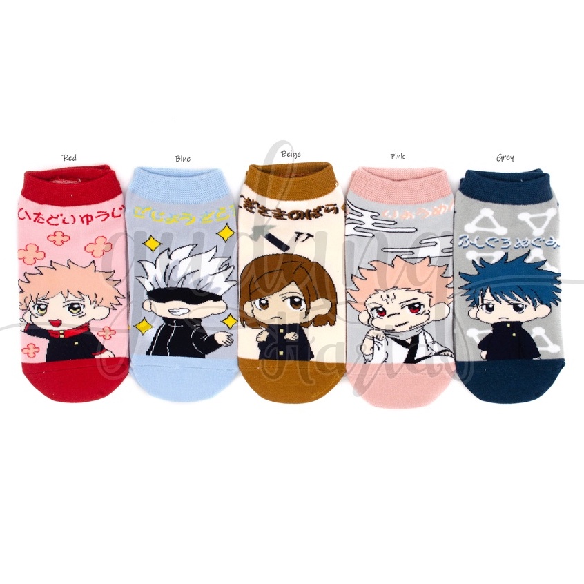 Kaos Kaki Anak Motif Jujutsu Kaisen Chibi Sock Kartun Cowok Cewek Lucu GH 103030