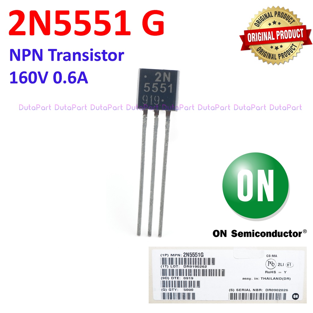 2N5551 ORIGINAL ON SEMICONDUCTOR NPN Transistor 2N5551G 2N 5551 TO-92