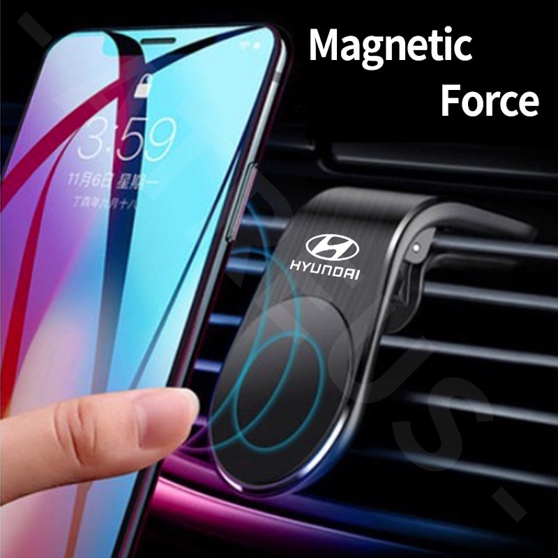 Hyundai Braket Magnet Mobil Navigasi Ponsel Braket Anti Slip Cocok Untuk Getz Aksen Atoz i20 Trajet H1 i10 Kona Santa Fe Car Phone Holder Smartphone Stand