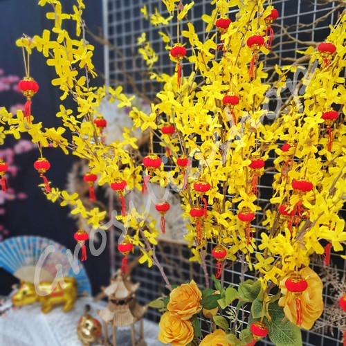 Lampion Bola Benang Hiasan Dekorasi Pohon Imlek