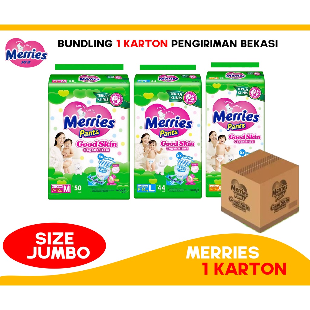 1 Karton (4Ball) Merries Pants Good Skin M50, L44, XL38