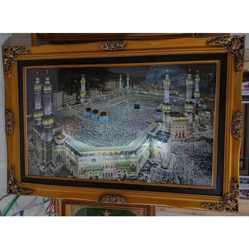 Lukisan Ka'bah (Murotal dan Lampu) ukuran 140 x 80 cm