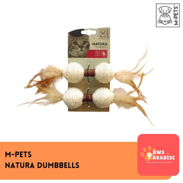 M-PETS Natura Dumbbells Cat Toy / Mainan Bulu Gigit Kucing