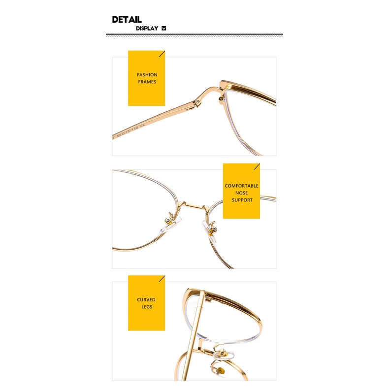 Kacamata Anti Radiasi Cat Eye Bahan Metal Fashion Untuk Wanita