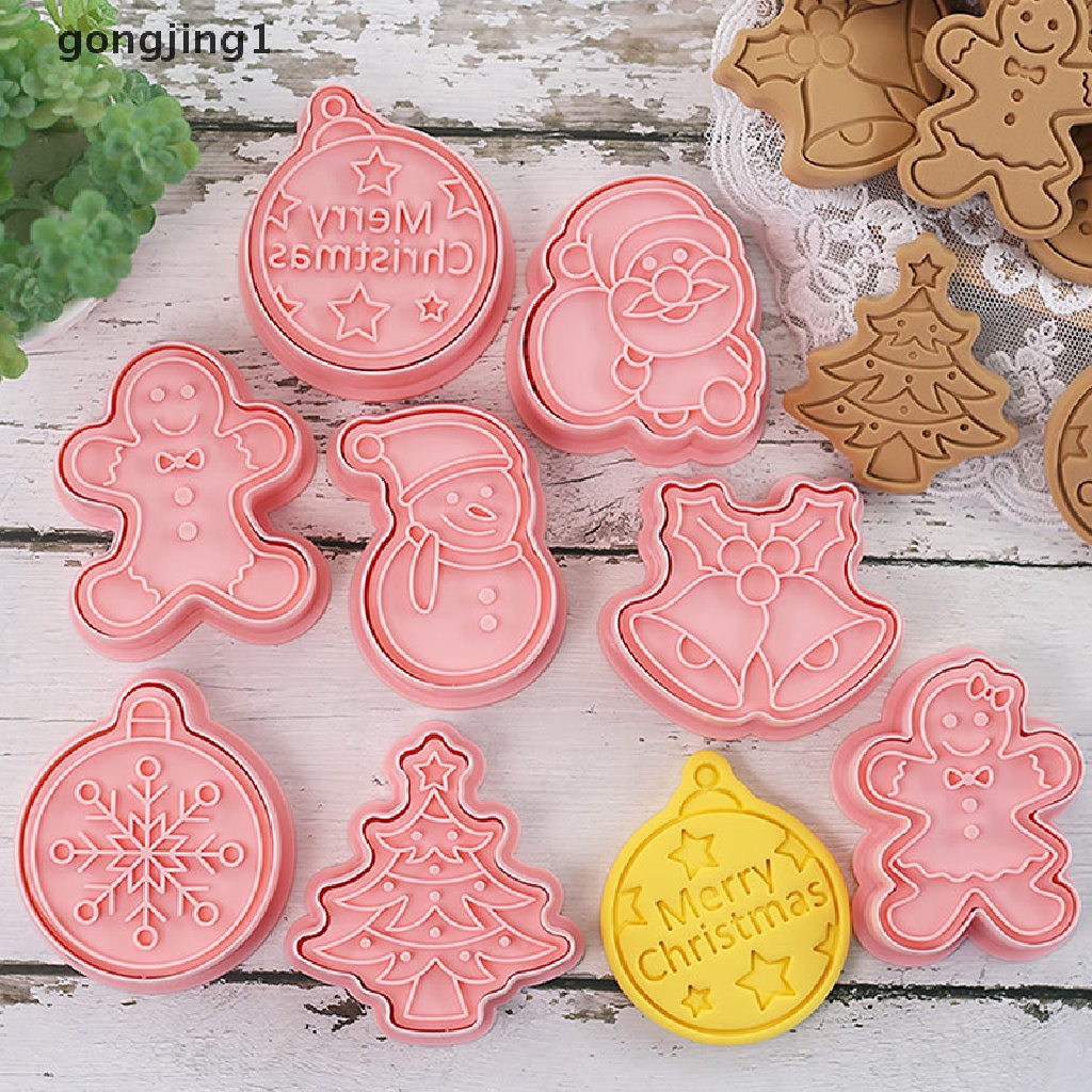 Ggg 8PCS Christmas Cookie Cutter Set Cetakan Biskuit Snowflake Kue Natal ID