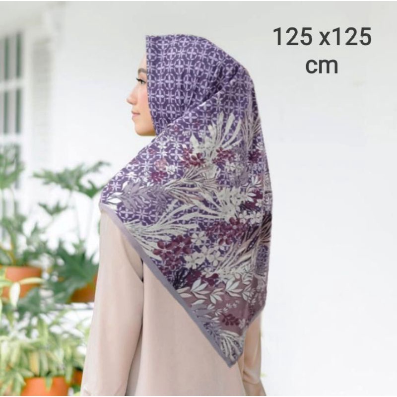 SALE HIJAB / SYARI DAMALAA UNGU / COD / KERUDUNG VOAL MOTIF / SEGI EMPAT VOAL / JILBAB TERBARU / LAS