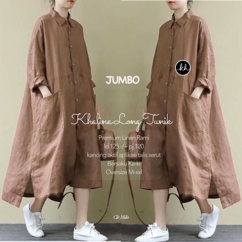 KHALINA LONG TUNIK JUMBO TERBARU BY KHASMA