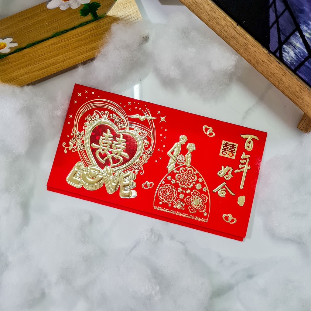 COVER UNDANGAN 10PCS AMPLOP CHINESE WEDDING INVITATION CARD JS9887
