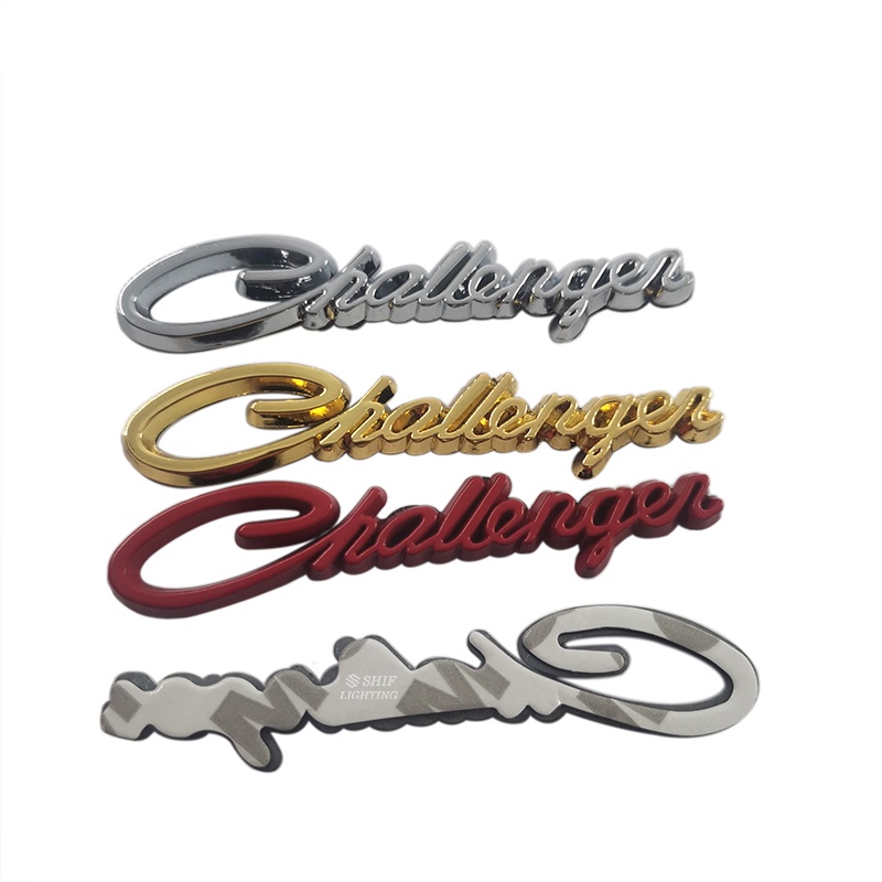 2x Logam Emas Merah Hitam Red CHALLENGER Letter Mobil Auto Rear Side Fender Emblem Sticker Decal DODGE CHALLENGER