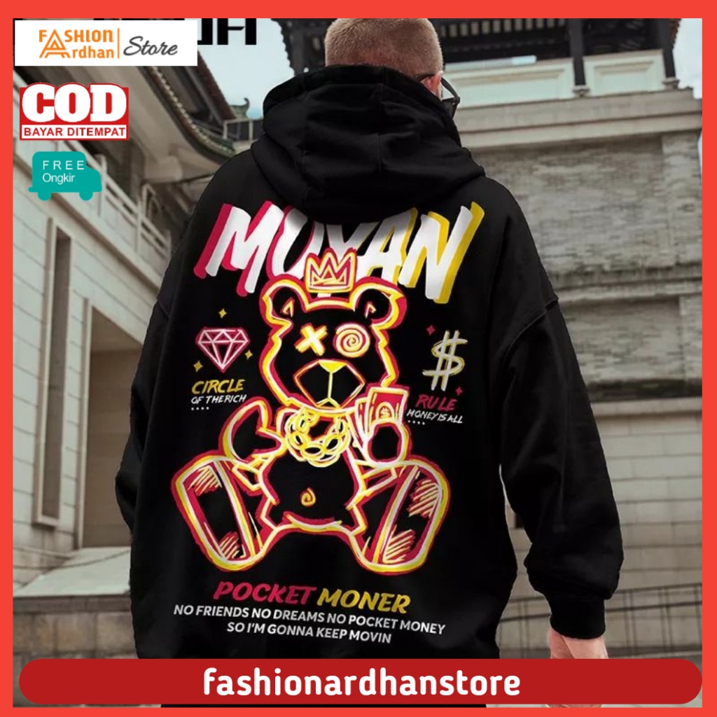 Jaket Sweater Hoodie Zazomde Hitam Moyan Moner Pria Wanita Switer Hodie Cowo Cewe Sweeter Hodie Anim