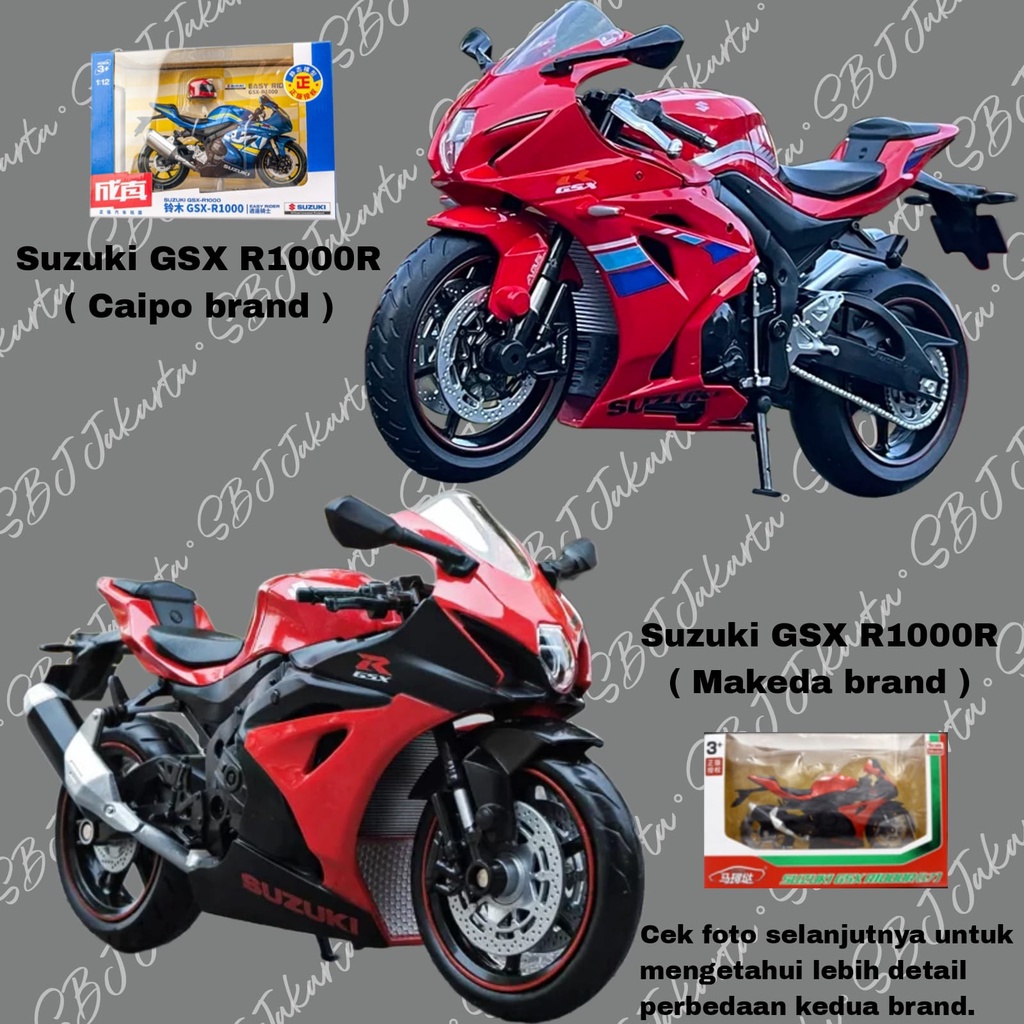 Diecast miniatur Sepeda Motor SUPERBIKE SUZUKI GSX-R1000 Skala 1:12